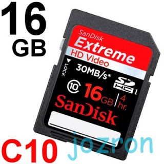 SanDisk Extreme 16GB 16g SDHC SD Flash Card Camera Dsla C10 Class 10