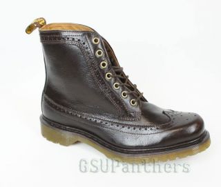 Dr Doc Martens Fitzroy Dark Brown Polished Wyoming Boots Mens US Sz 8
