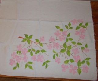 vintage feedsack fabric pink dogwood