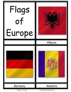 Europe Flags Cards Montessori Materials Geography Continent Box Social