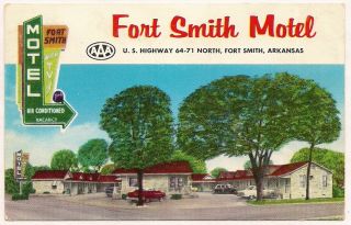 1950s Fort Smith Motel Ft Smith AR Arkansas Vintage Postcard