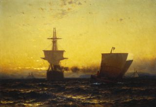 Mauritz Hendrik de Haas Ships in Full Sail New Canvas