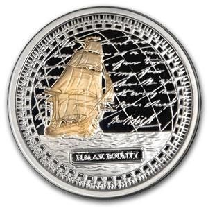 You are buying Pitcairn Islands 2x 2$ H.M.A.V Bounty RARE Proof like