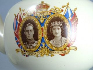 King George VI Queen Elizabeth 1937 Coronation Tea Pot
