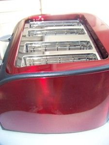 Chef Pepin CH48445 4 Slice Stainless Steel Toaster, Metallic Red