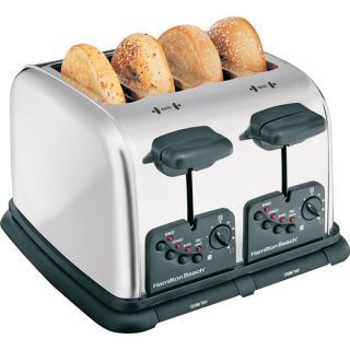 Extra Wide Slot 4 Slice Classic Chrome Toaster Hamilton Beach Toast