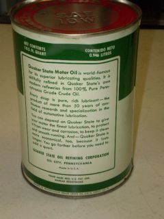 Lot of 2 Quaker State Oil Can 1960 1970 Vintage