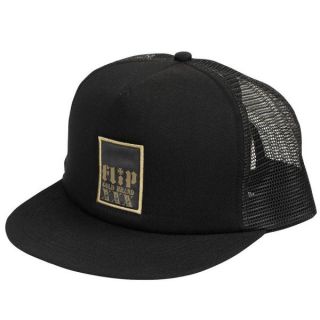 Flip Gold Brand XXX Logo Skateboard Trucker Hat Black