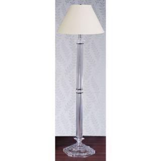 NEW 1 Light Floor Lamp Fixture, Satin Nickel with Clear Glass, Linen