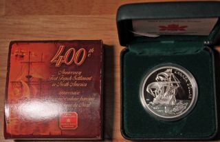 Canada 2004 Proof French Settlement Silver Dollar Original Box COA