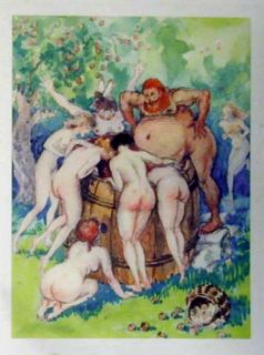  authentic color photogravure, Gargantua et Pantagruel, 1936, Rabelais