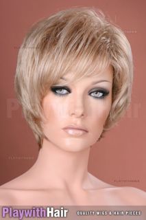 Asymmetrical Fresh Bob Style Wig Warm Blonde Mix