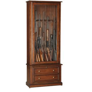 American Furniture Classics 8 Gun Cabinet in Brown Cherry 800