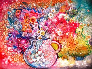 Flowers watercolor painting by Tatiana Oles