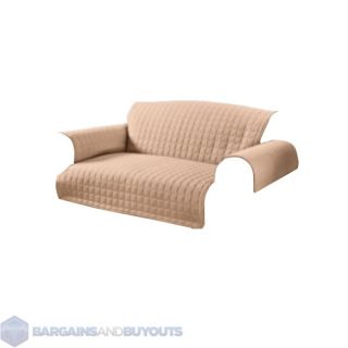 Microsuede One Piece Throw Style Loveseat Furniture Cover   Natural