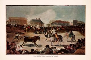  in Print Bullfight Painting Oil Francisco Goya Madrid Academy