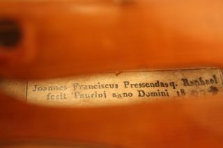 old antique violin Johannas Franciscus Pressendas  with