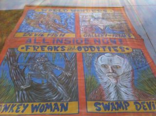 Mark Frierson Sideshow Gaff and Oddities Banner Signed 