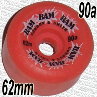 Bam 62mm 90A Skateboard Wheels Pink 80s Old School