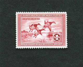 RW2 1935 federal duck stamp Un OG Frank W Benson Canvasbacks