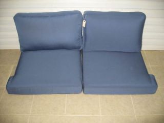 Frontgate Cassara Teak Sofa Loveseat Chair Cushions Sunbrella Sapphire