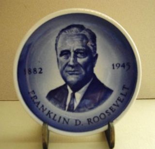  Copenhagen Denmark President Franklin D Roosevelt Mini Plate Vintage