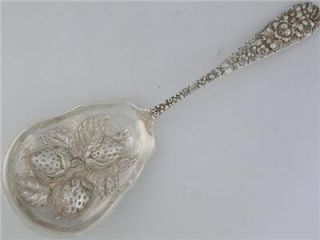 Sterling STIEFF 8 1/8 Berry Spoon STIEFF ROSE w/ repousse fruit bowl