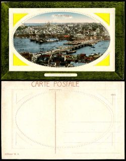 Turkey Constantinople Pont de Galata Bridge Harbour Old Colour