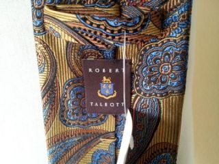 New Robert Talbott Best of Class Gold Red Paisley Tie