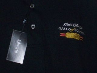 Ashworth Gallo Sonoma Wine Sewn Logo Mens x Large XL Golf Polo Black