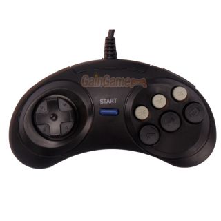 New 6 Button Game Controller for Sega Genesis Black US 