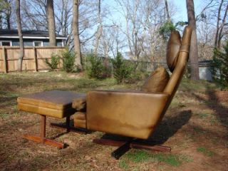 Fredrik Kayser Vatne Mobler Leather Lounge Chair Ottoman Rosewood