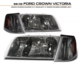 98 08 Ford Crown Victoria LX 4pc Head Light Corner Signal Headlights