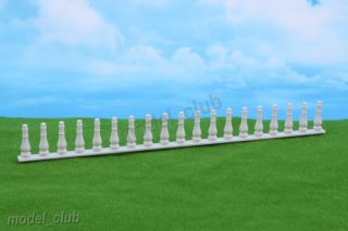 5x White 150 Scale Building Garden Model Guardrail Fences Layout