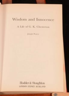  and Innocence Life of G K Chesterton Biography First Edition