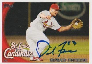 David Freese Signed 2010 Topps Card