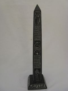 Egyptian Granite Obelisk Pharaoh Hand Carved 11High 3