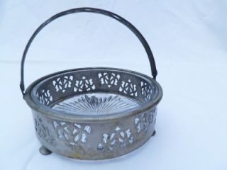 Vintage Forman Bros. of Brooklyn NY Basket with Glass Insert Dish