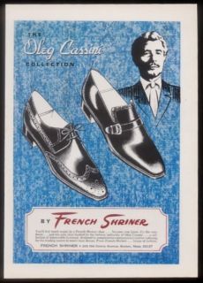 1967 Oleg Cassini French Shriner Mens Shoes Print Ad