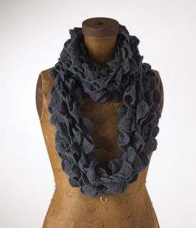 Ruffle Infinity Loop Scarf in Slate Grey and More Chic Colors Avail