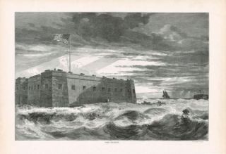 1861 Fort Pickens Pensacola Civil War Florida Harpers Weekly Print ft