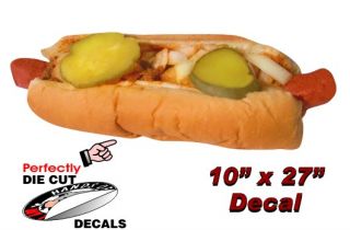 Chili Dog 10x27 Decal for Hot Dog Cart or Concession Trailer Sign