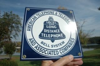 Old Style 8 Public Telephone Telegraph Bell Phone Porcelain Sign D