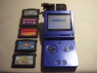  Game Boy Advance SP Pearl Blue Handheld System GBA Gameboy Advance