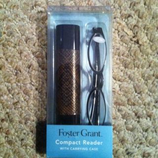 Foster Grant Reading Glasses +1.00 W/ Snake Style Case Comb Shipping