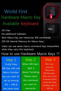 Mechanical Nkro Hardware Macro Gaming Keyboard Cherry MX Brown Switch