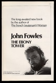 1974 John Fowles Photo The Ebony Tower Book Release Vintage Print Ad