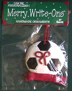 Merry Write Ons by Ganz Christmas Ornament Soccer Ball