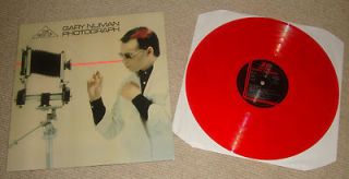 Gary Numan Photograph RARE Mint Red Vinyl LP Single Sleeve