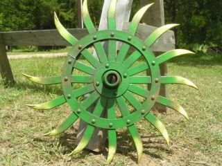 Iron Garden Art Tiller Rotary Wheel Colorful Yard Decoration